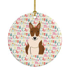 Merry Christmas Bull Terrier Brindle Ceramic Ornament