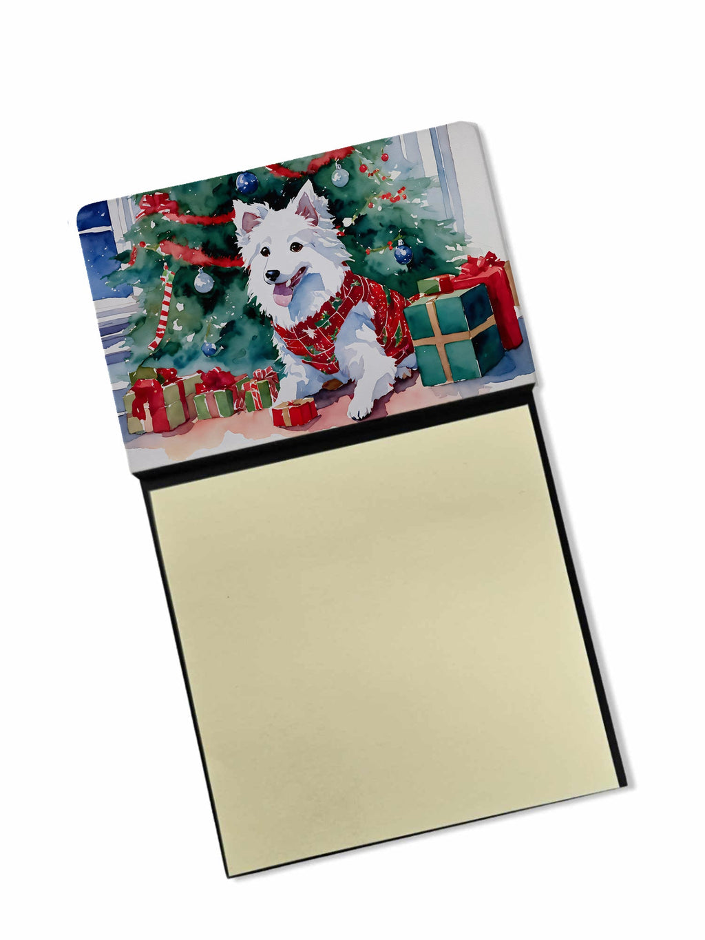 Japanese Spitz Cozy Christmas Sticky Note Holder