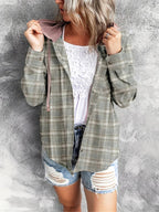 Casual Hooded Sweater with Button Front Design