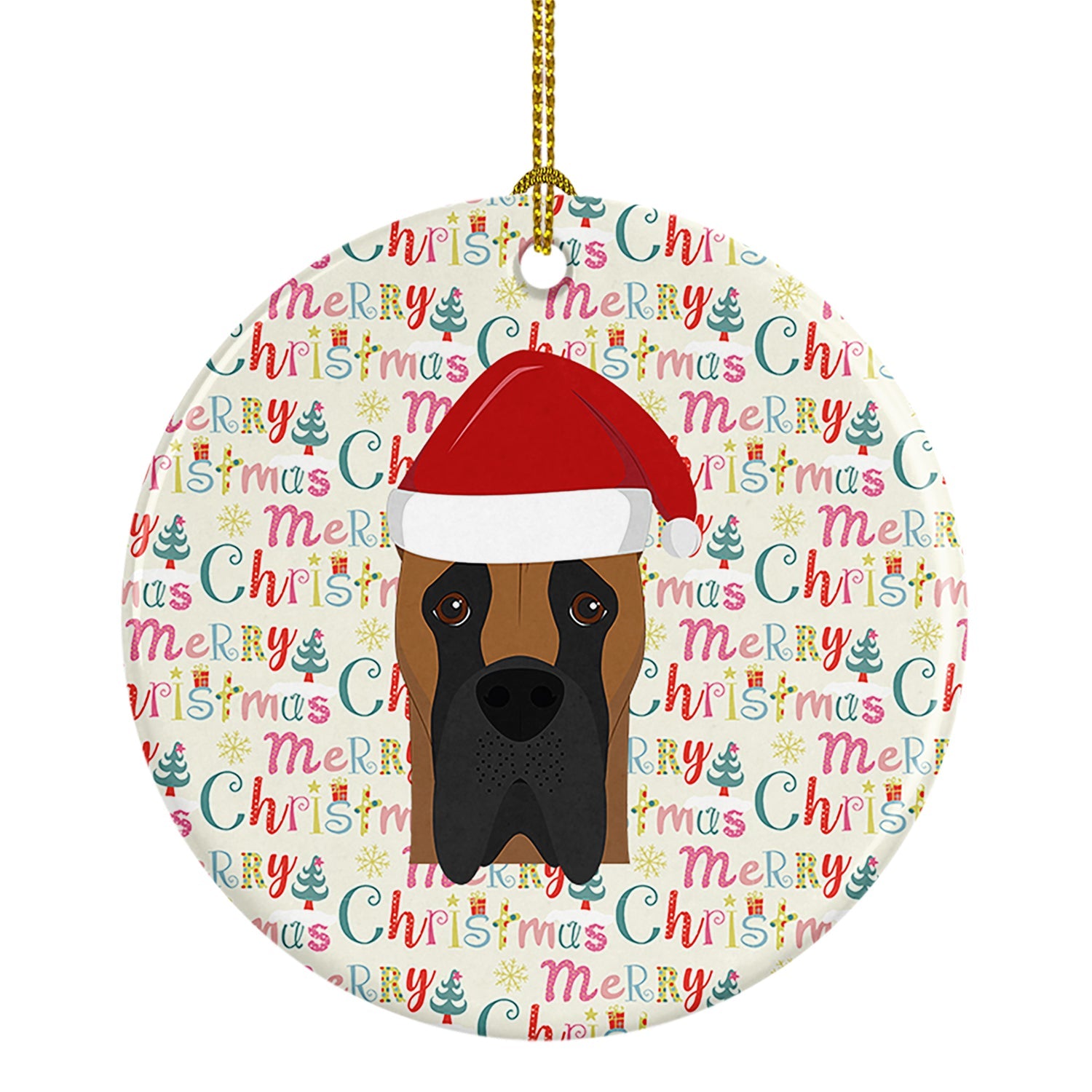 Great Dane Merry Christmas Ceramic Ornament