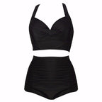 Plus Size High Waist Retro Women's Swimsuit Bikini