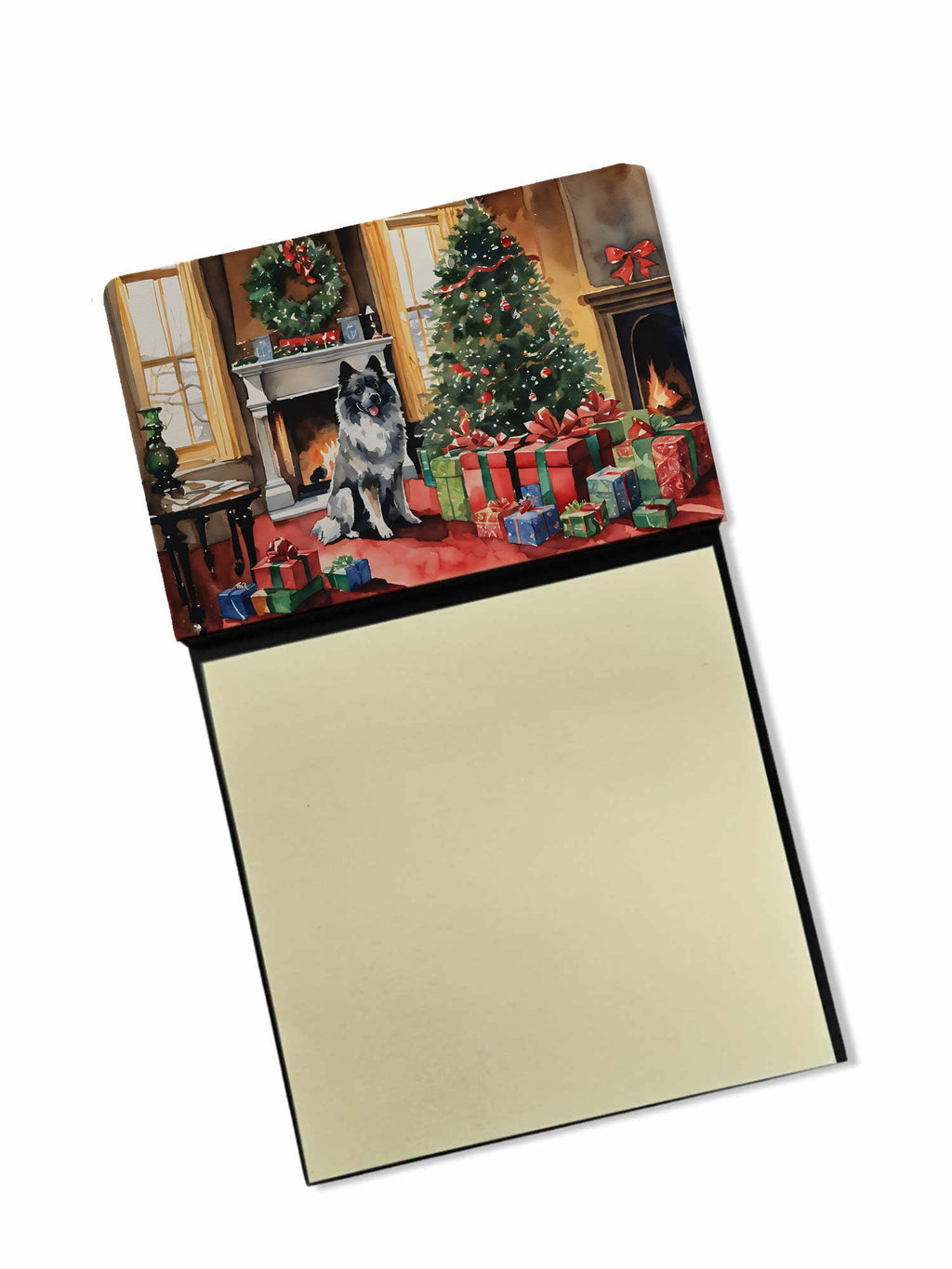 Keeshond Cozy Christmas Sticky Note Holder