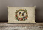 Papillon Christmas Flowers Throw Pillow
