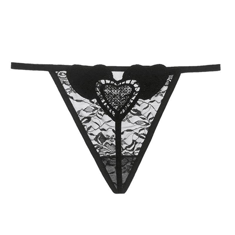 Luxury Korean Style Women's Sheer Heart Shaped Panties