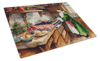 Cookies with Santa Claus Father Christmas Glass Cutting Board