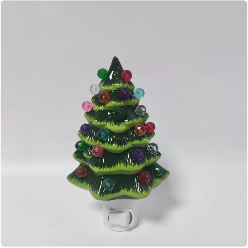 American Standard Plug Ceramic Christmas Tree Night Lamp