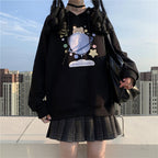 Trendy Loose Thin Hoodie for Junior High Girls | Streetwear