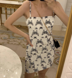 High-Waisted Sleeveless Dress with Side Slits (White)