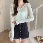 Lucyever Candy-Color Women's Summer Knit Cardigan Top