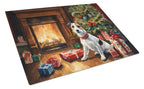 Jack Russell Terrier Cozy Christmas Glass Cutting Board