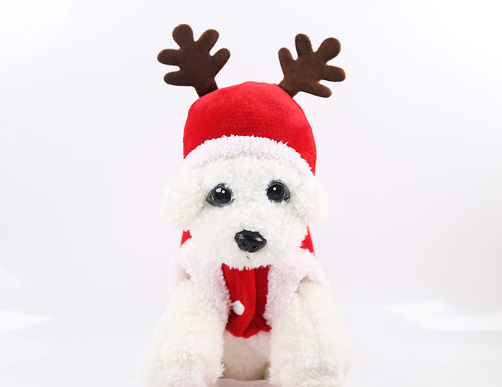 Winter Fleece Reindeer Outfit for Dogs (Bichon)