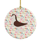 Large Pigeon Christmas Ceramic Ornament