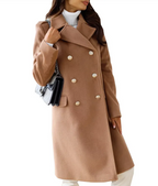 Women's New Simple Long Sleeve Woolen Coat