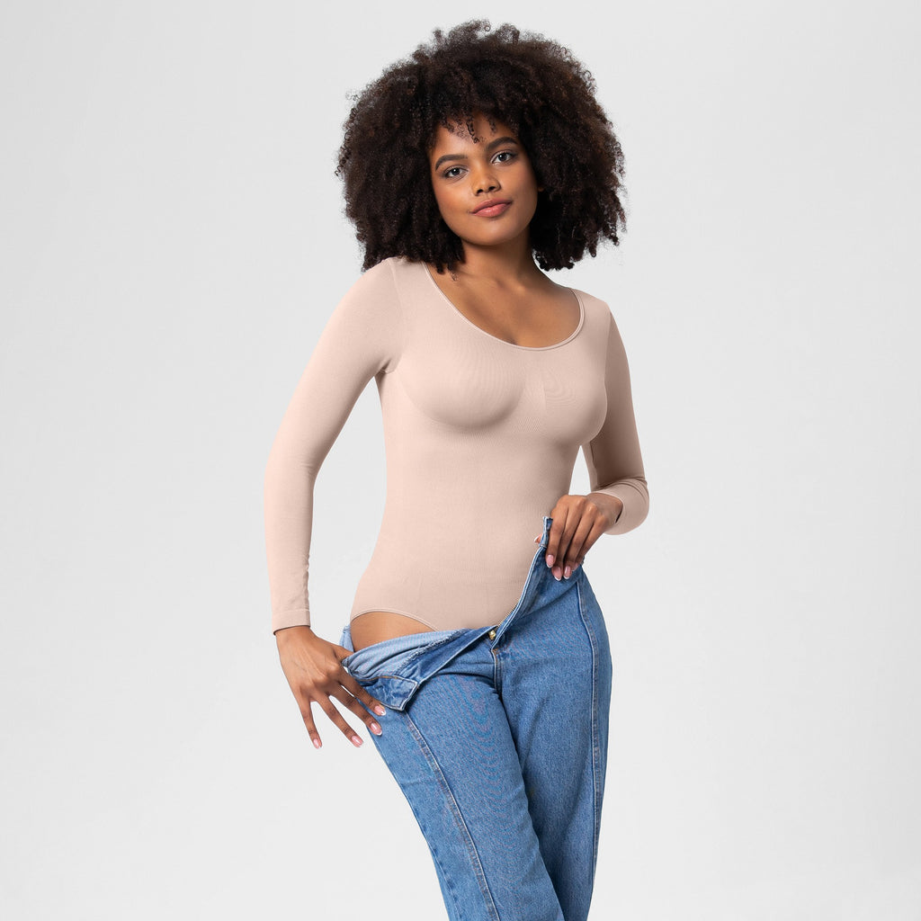 Women's Seamless Long Sleeve Corset Jumpsuit