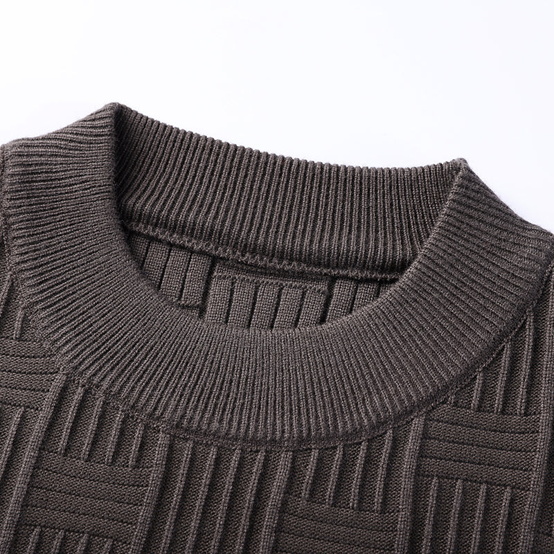 2023 Men's Autumn Winter Checkerboard Jacquard Sweater