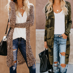 Leopard Print Casual Cotton Jacket for Autumn/Winter