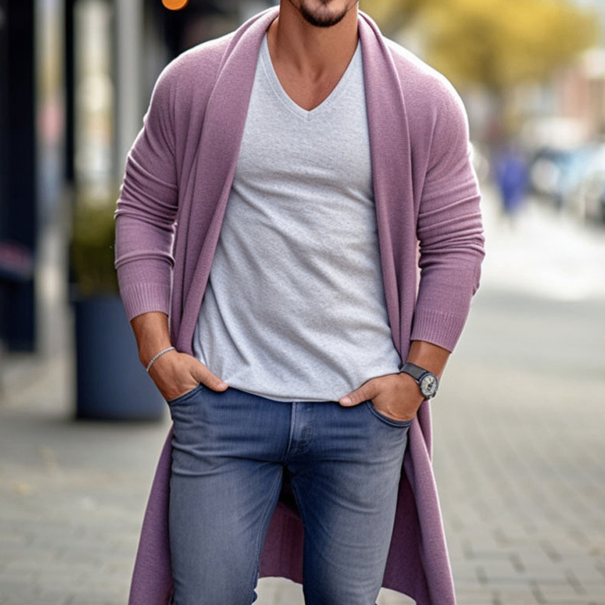 Men's Oversized Long Wool Coat