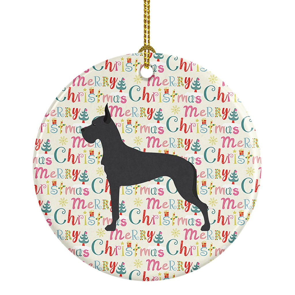 Great Dane Merry Christmas Ceramic Ornament