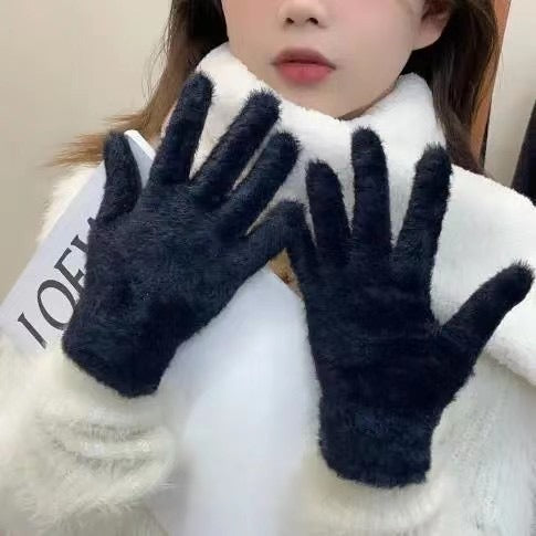 [Unpriced] Winter Simulated Rabbit Fur Gloves | Faith Accessory