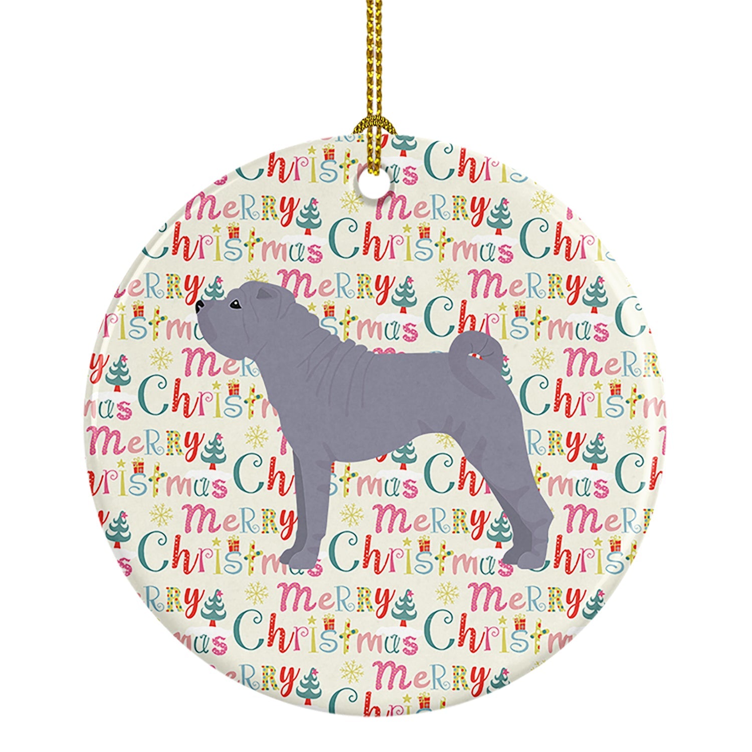 Shar Pei #1 Merry Christmas Ceramic Ornament