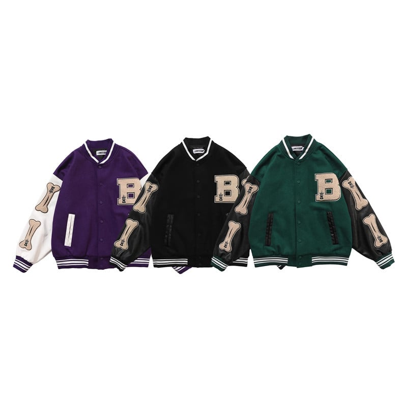 National Tide Letter Embroidery Baseball Jacket