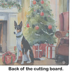 Basenji Cozy Christmas Glass Cutting Board