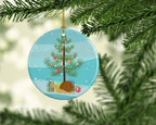 Garden Snail Merry Christmas Ceramic Ornament