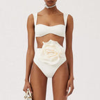 2023 Women's High-Waisted Sexy Bikini with Rose Design