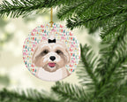 Shih-Tzu Gold #2 Christmas Ceramic Ornament