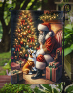 Corgi and Santa Claus Garden Flag