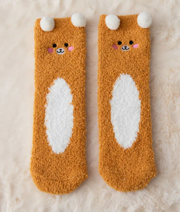 Cartoon Coral Fleece Socks