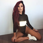 New Mesh Long Sleeve Reflective Bodysuit for Women