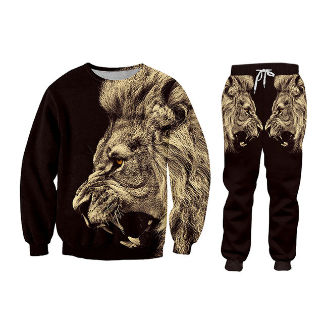 Casual Men's Tracksuit with Hoodie and Printed Pants | Streetwear