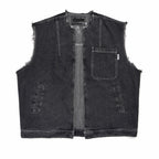 Men's Sleeveless Denim Tank Top with Multi Pockets