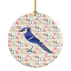 Jay Bird Christmas Ceramic Ornament