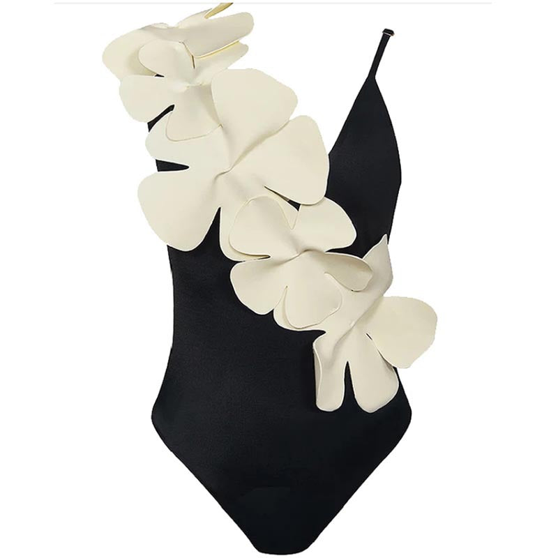 2023 Women's Floral Asymmetrical One-Piece Swimsuit