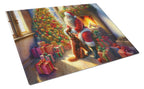 Irish Setter and Santa Claus Glass Cutting Board