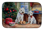Westie Christmas Cookies Dish Drying Mat