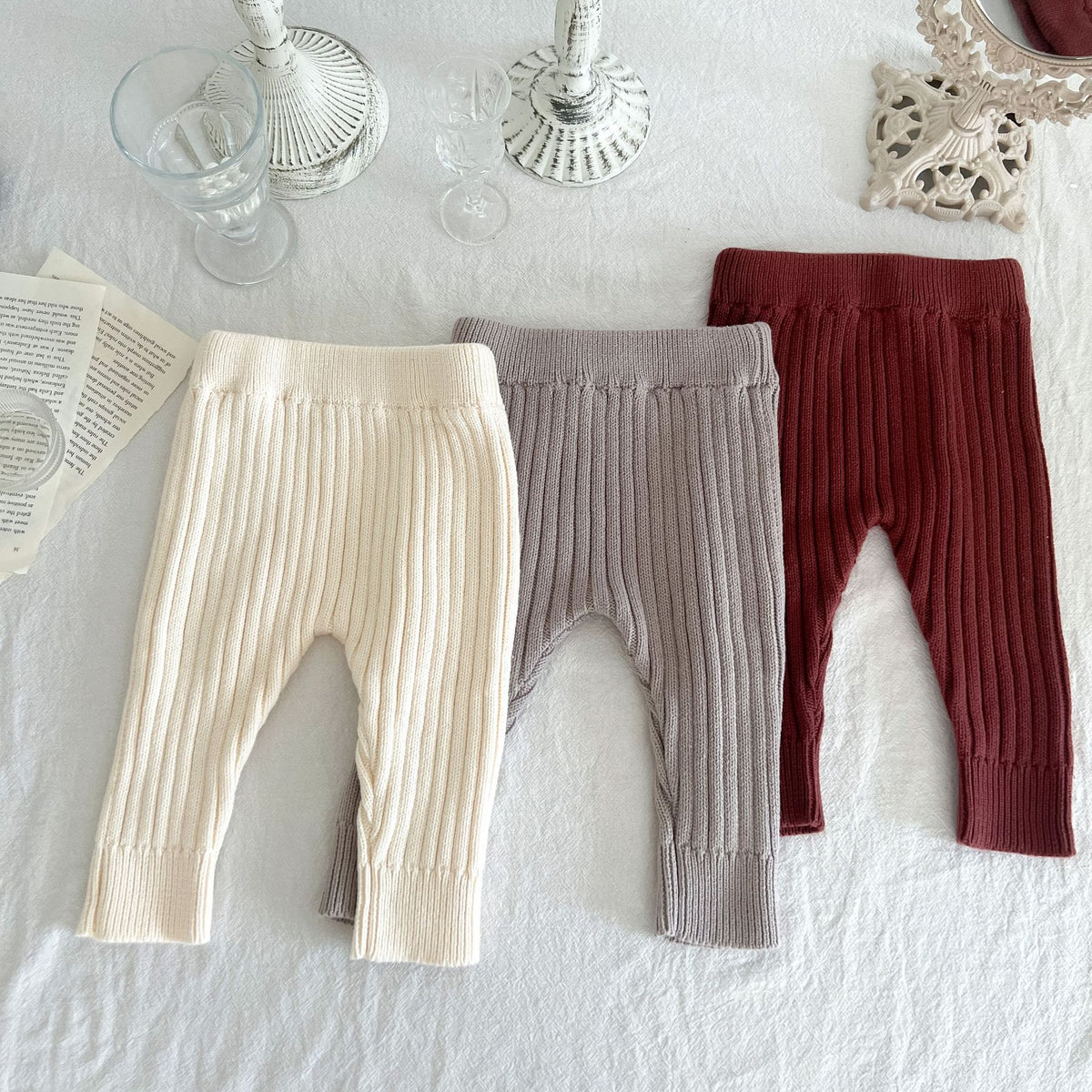 Children's Knitted Cotton Wool Elastic Leggings
