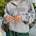 American Street Alphabet Mid-Length Pullover Sweatshirt | Streetwear