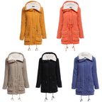 Women's Long Lamb Plush Slimming Waist Cotton Coat