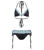 Women's Brown Polka Dot Ruffle Skirt Bikini Set