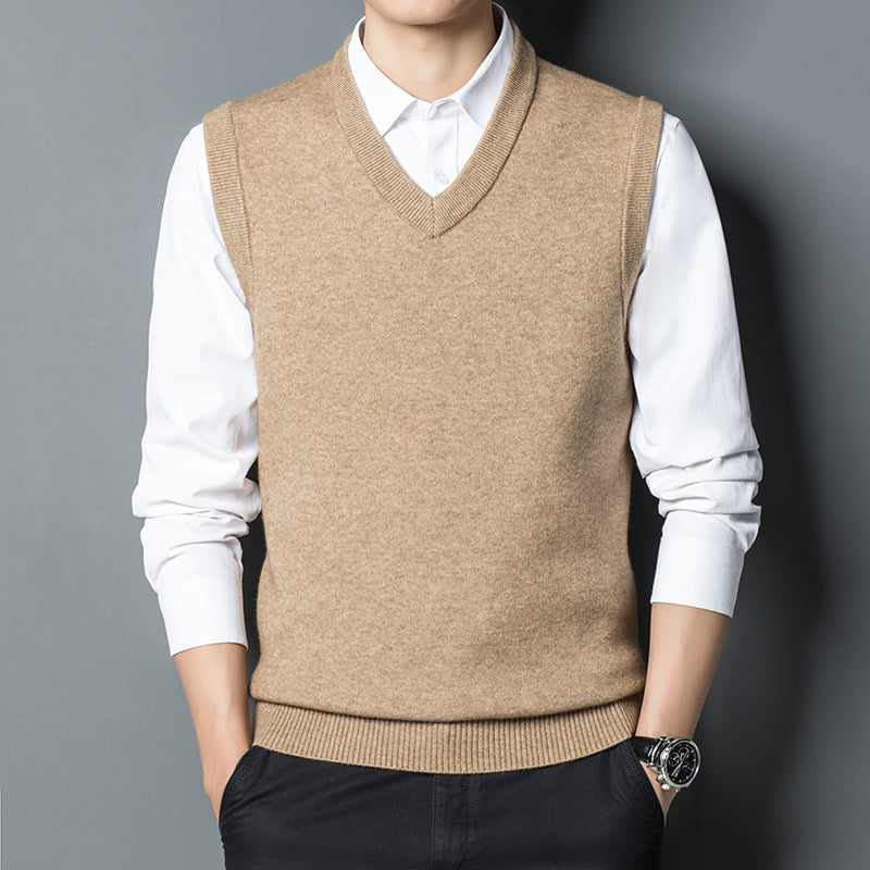 Men's V-Neck Knit Pullover Sweater