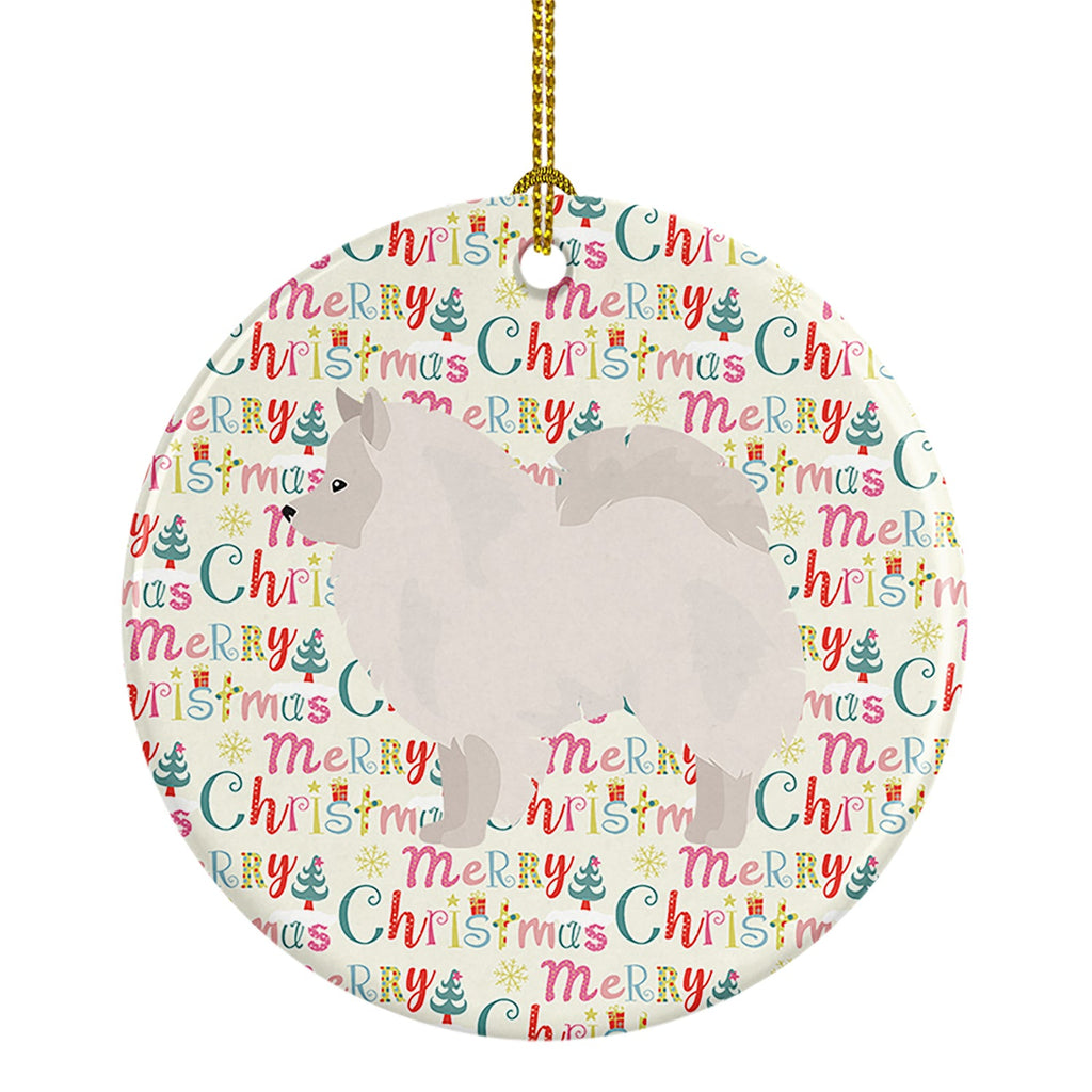 German Spitz #1 Merry Christmas Ceramic Ornament