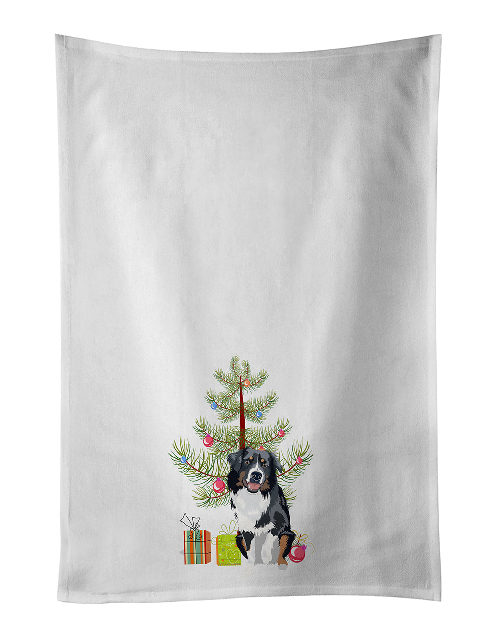 Australian Shepherd Black Tricolor #1 Christmas Kitchen Towel Set of 2