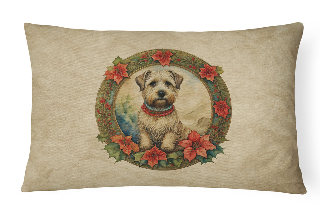Glen of Imaal Terrier Christmas Flowers Throw Pillow