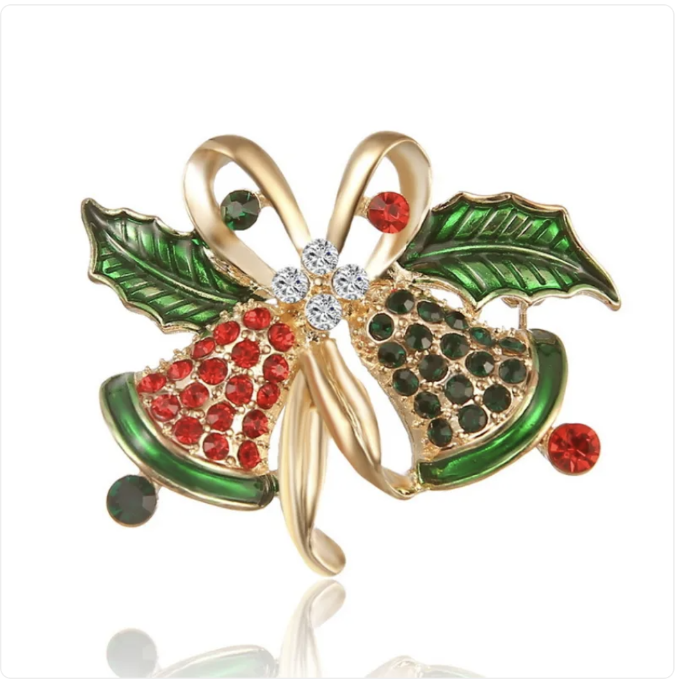Fashion Bow Tie Wreath Brooch Christmas Gift