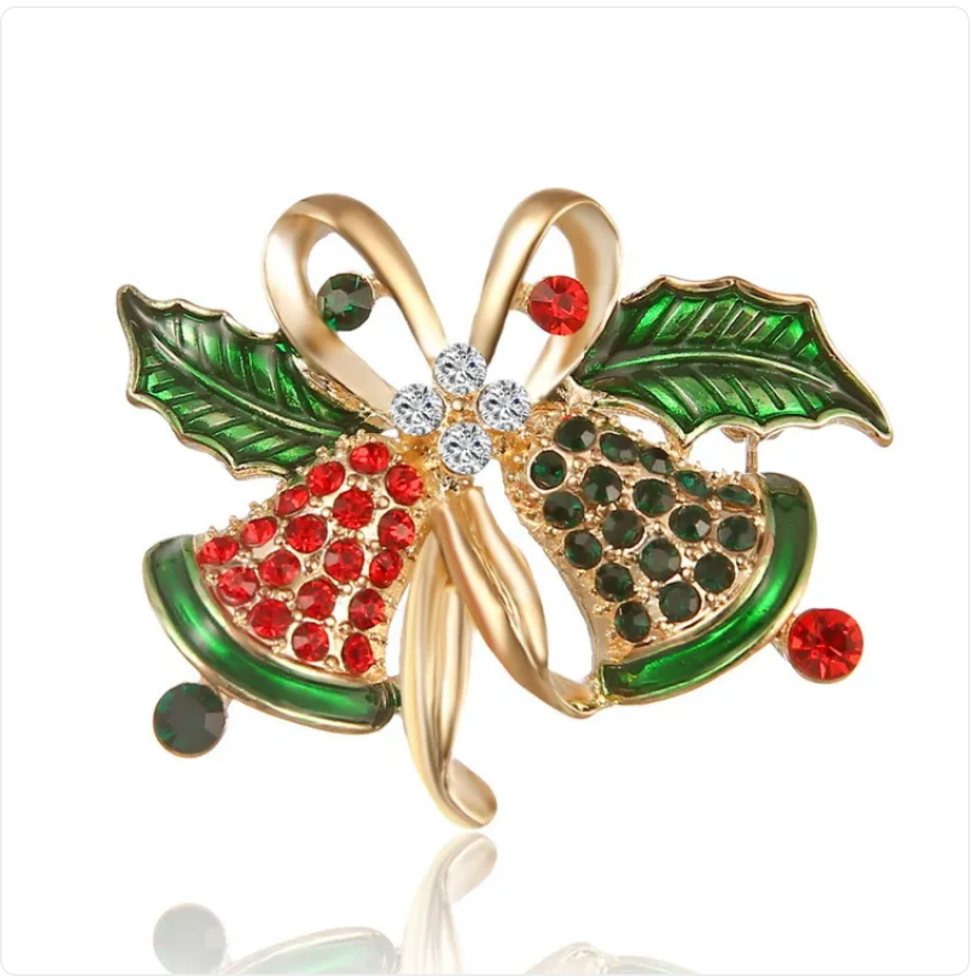 Fashion Bow Tie Wreath Brooch Christmas Gift