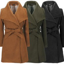Women's Mid-Length Wool Coat for Autumn/Winter
