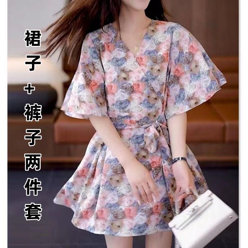 2023 Summer Fashion Floral Dress Set for Petite Women